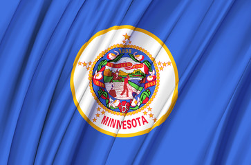 Minnesota waving flag illustration.
