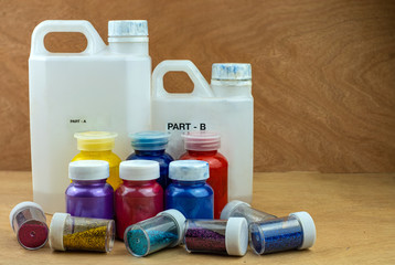 Mixing color epoxy resin in plastic cup