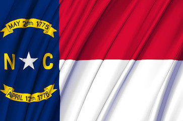 North Carolina waving flag illustration.