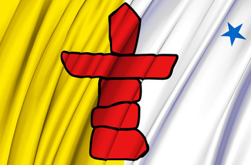 Nunavut waving flag illustration.