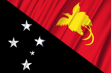 Papua New Guinea waving flag illustration.