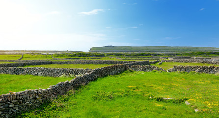 Inishmore or Inis Mor, the largest of the Aran Islands in Galway Bay, Ireland. Famous for its Irish culture, loyalty to the Irish language, and a wealth of Pre-Christian ancient sites.