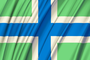 Severn Cross waving flag illustration.