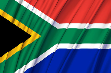South Africa waving flag illustration.