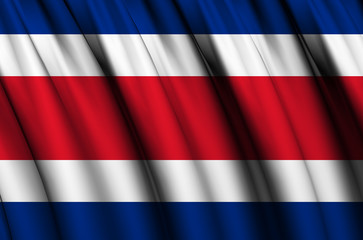 Costa Rica waving flag illustration.