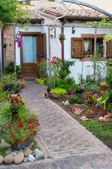 Closeup of architecture in italian town, Castigliano Della Pescaia.