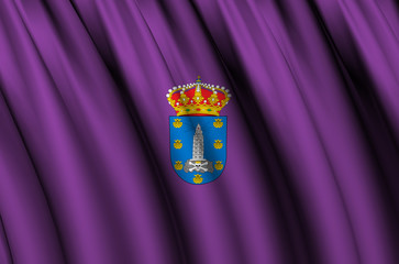 La Coruna waving flag illustration.