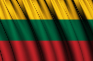 Lithuania waving flag illustration.