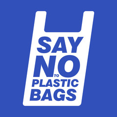 Say no to plastic bags. Ecology conversation. Flat editable vector illustration, clip art