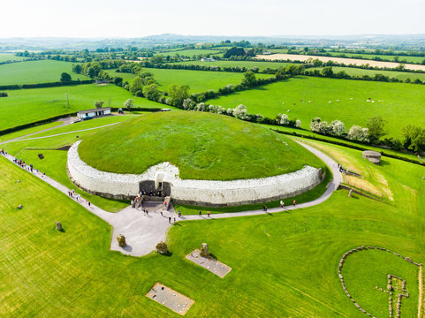 Newgrange, a prehistoric monument built during the Neolithic period, located in County Meath, Ireland. UNESCO World Heritage Site.