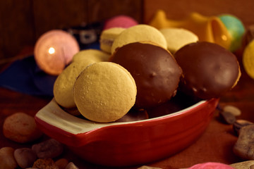 Pastry sweets on a tray