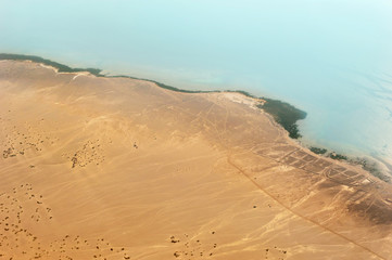 Aerial view of seashore of egypt.