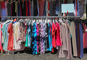 Summer clothes sold on market