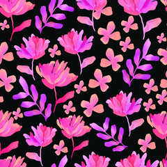 Fototapeta na wymiar Vector illustration of a seamless floral pattern in spring for Wedding, anniversary, birthday and party. Design for banner, poster, card, invitation and scrapbook
