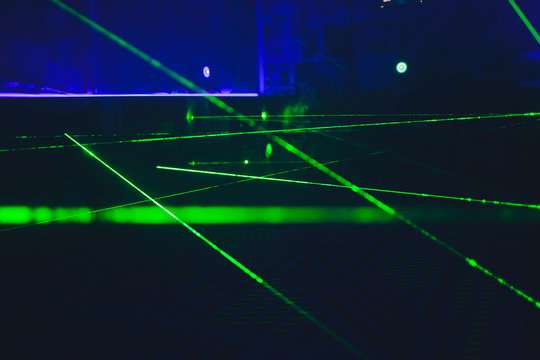 Laser tag play arena with fluorescent paint, energiser room.