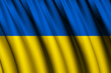 Ukraine waving flag illustration.