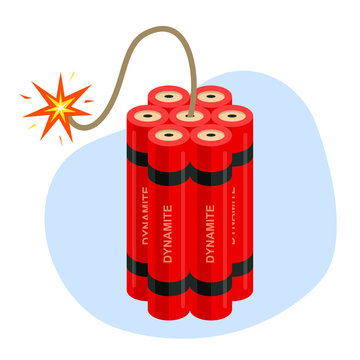 dynamite with a burning wick. imploding works.