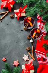 Christmas with mulled wine and a warm scarf.
