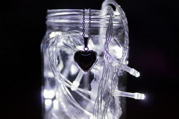 Corazón iluminado fotografía de producto