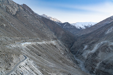 The mountain view on the road in spiti valley