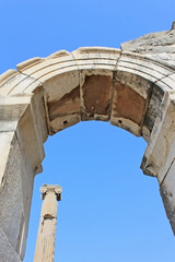 Column and arch in Ephesus, Turkey