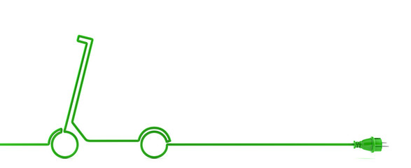 e-Scooter mit Ladekabel