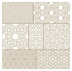 mashrabiya seamless pattern outlined