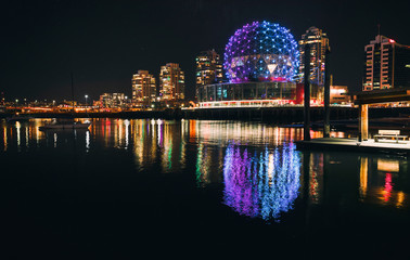 Science Word view at Night! Vancouver, BC, Canada