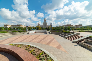 Obraz premium City the Moscow .view of the Moscow State University named after M.V. Lomonosov.Russia.2019