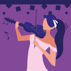 musician woman violin playing musical