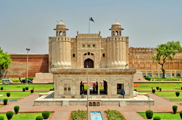 The Alamgiri Gate -  the main entrance to the Lahore Fort in present day Pakistan.