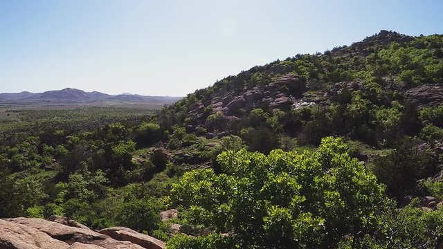 Forested Mountainside And Valley- Wichita Mountains Nature Reserve