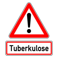 ncsc85 NewCombinationSignCaution ncsc - german text - Tuberkulose: Achtung / Ausrufezeichen - dreieckig - xxl schwarz rot - g8265