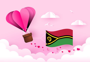  Heart air balloon with Flag of Vanuatu for independence day or something similar