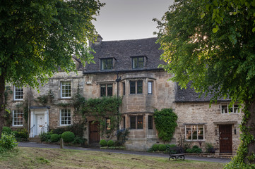 Quaint Cotswold romantic stone cottages on The Hill,  in the lovely Burford village, Cotswolds, Oxfordshire
