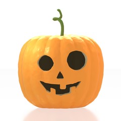 3D Halloween pumpkin - Jack-o-Lantern on white background
