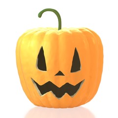 3D Halloween pumpkin - Jack-o-Lantern on white background