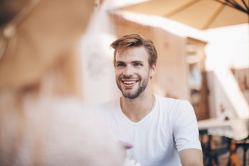 Fototapeta premium Male. Man smiling. SMile. Funny photo. 
