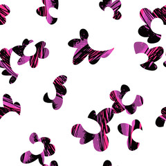 Vector abstract floral seamless pattern. Simple fantasy flowers stylized as daisies. Ovals and petals. Animal skin illusion. Plane background for textile, fabric, wrapping and surface.