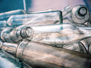 Used clear glass bottles