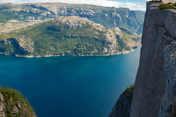 blue lake in the mountains