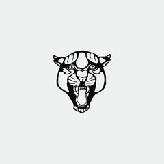 Panther Head Vintage Logo. Vector