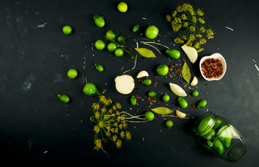 TEXTURE OF VEGETABLES ON A DARK BACKGROUND. CONCEPT OF PREPARING VEGETABLES FOR WINTER.