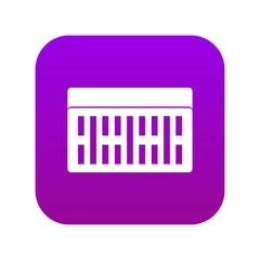 One building brick icon digital purple for any design isolated on white vector illustration