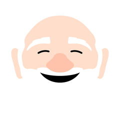 Isolated happy elder man avatar over a white background - Vector