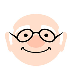 Obraz premium Isolated happy elder man avatar over a white background - Vector