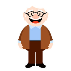 Isolated happy elder man over a white background - Vector