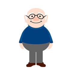 Isolated happy elder man over a white background - Vector