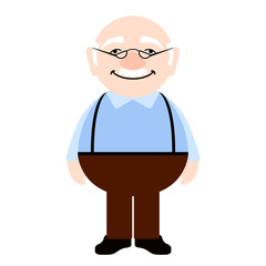 Fototapeta premium Isolated happy elder man over a white background - Vector