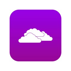 Clouds icon digital purple for any design isolated on white vector illustration